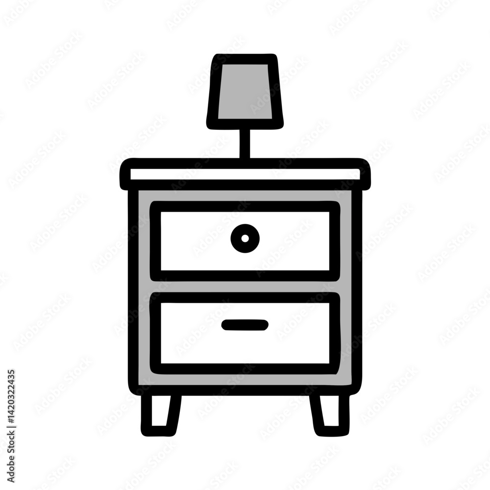 Nightstand with Drawer Icon Representing Bedside Furniture and Storage Nightstand with Drawer Icon Representing Bedside Furniture and Storage