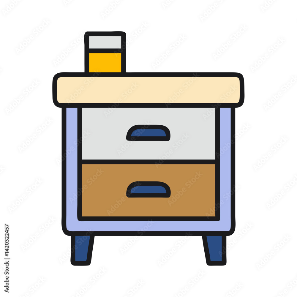 Nightstand with Drawer Icon Representing Bedside Furniture and Storage Nightstand with Drawer Icon Representing Bedside Furniture and Storage