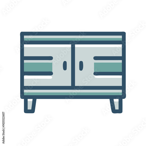 Sideboard with Shelf Icon Representing Multifunctional Storage Furniture