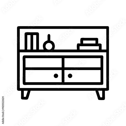 Sideboard with Shelf Icon Representing Multifunctional Storage Furniture