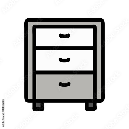 Two-Drawer Cabinet Icon Representing Compact Storage Furniture