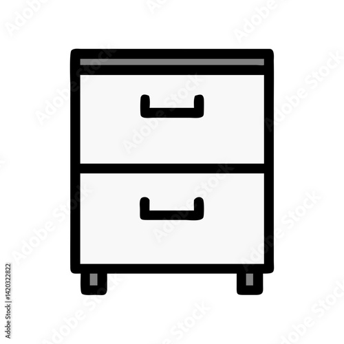 Two-Drawer Cabinet Icon Representing Compact Storage Furniture