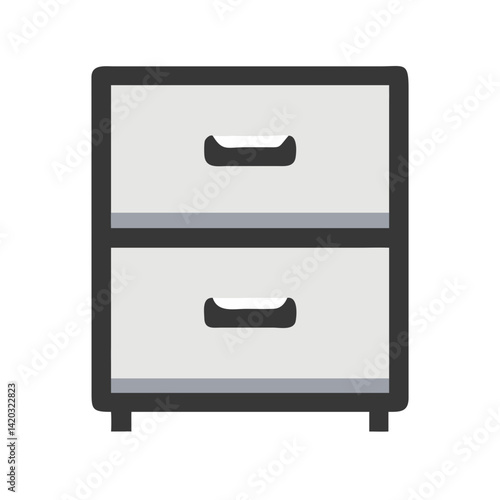Two-Drawer Cabinet Icon Representing Compact Storage Furniture