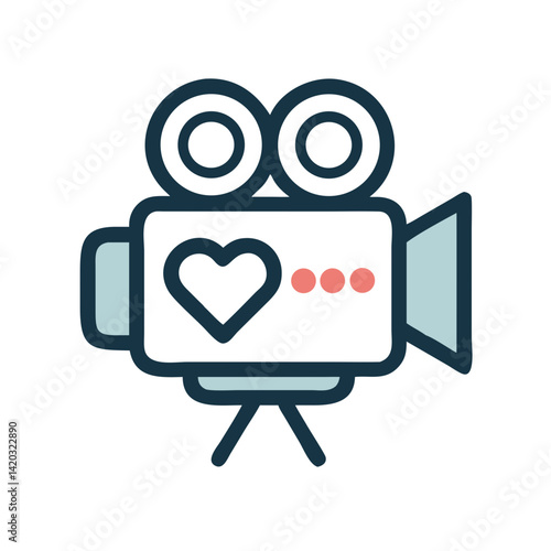 Video Camera Icon Representing Wedding Videography and Event Recording