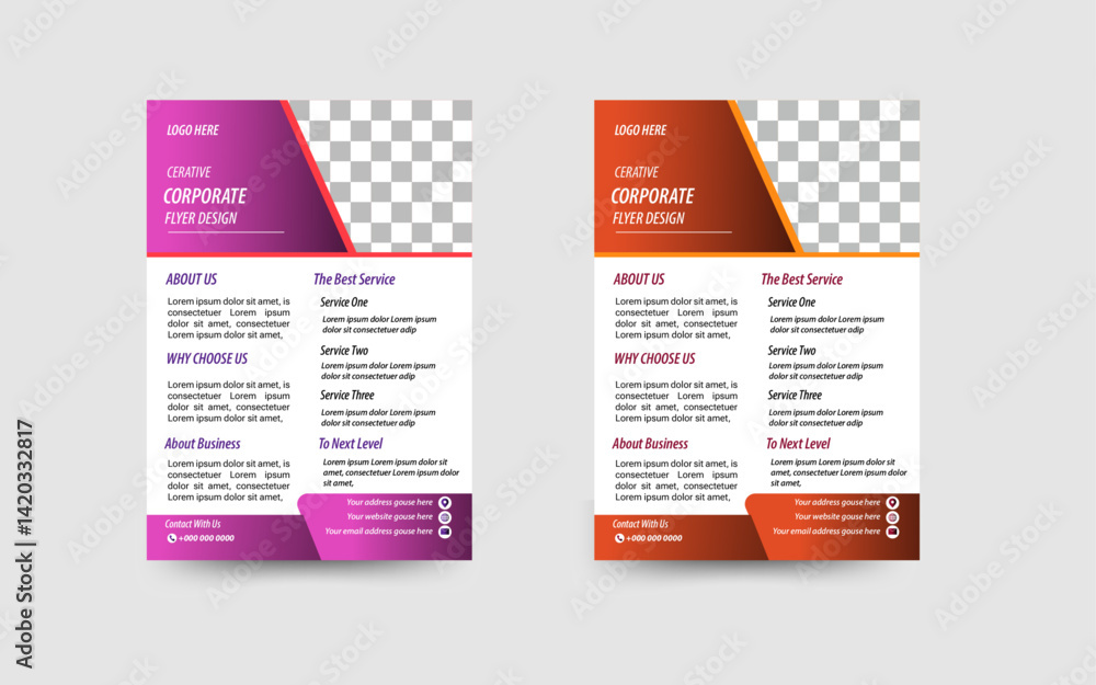 Obraz premium Set of Corporate flyer template included 4 flyer with design variations.