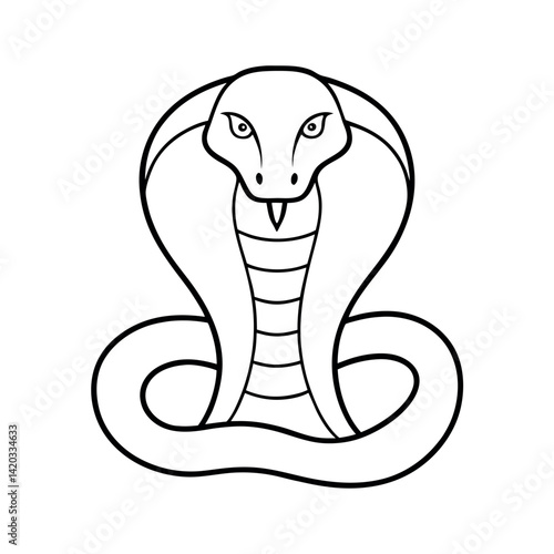 outline of a king cobra white background