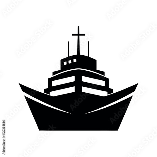 ship black vector silhouette