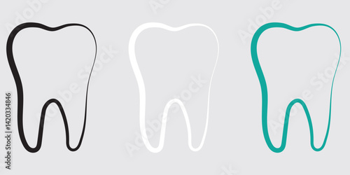 Tooth icon set. Dentistry symbol. Medical sign. Dentalhealth. Tooth sign. Clean tooth. vector illustration on white background