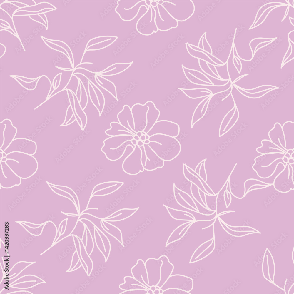 Fototapeta premium Floral Pattern NAture Design Fabric Textile Illustration Vector