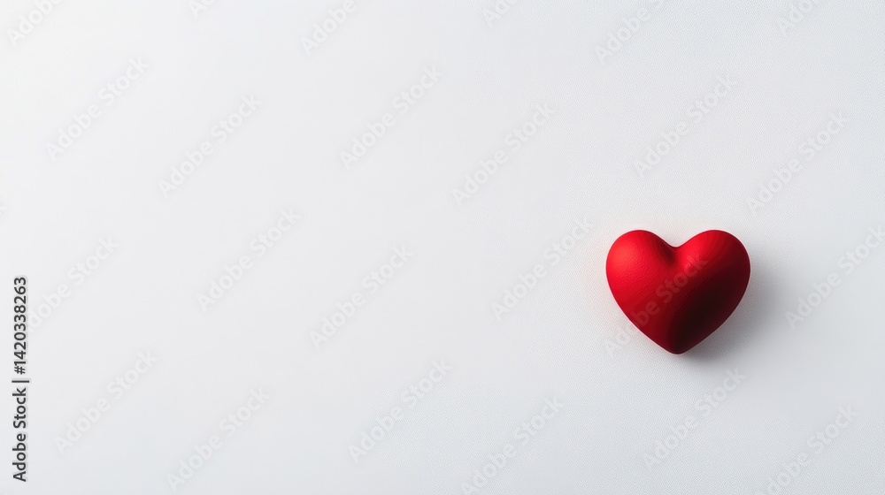 Simple Red Heart on White Background Simple Red Heart on White Background