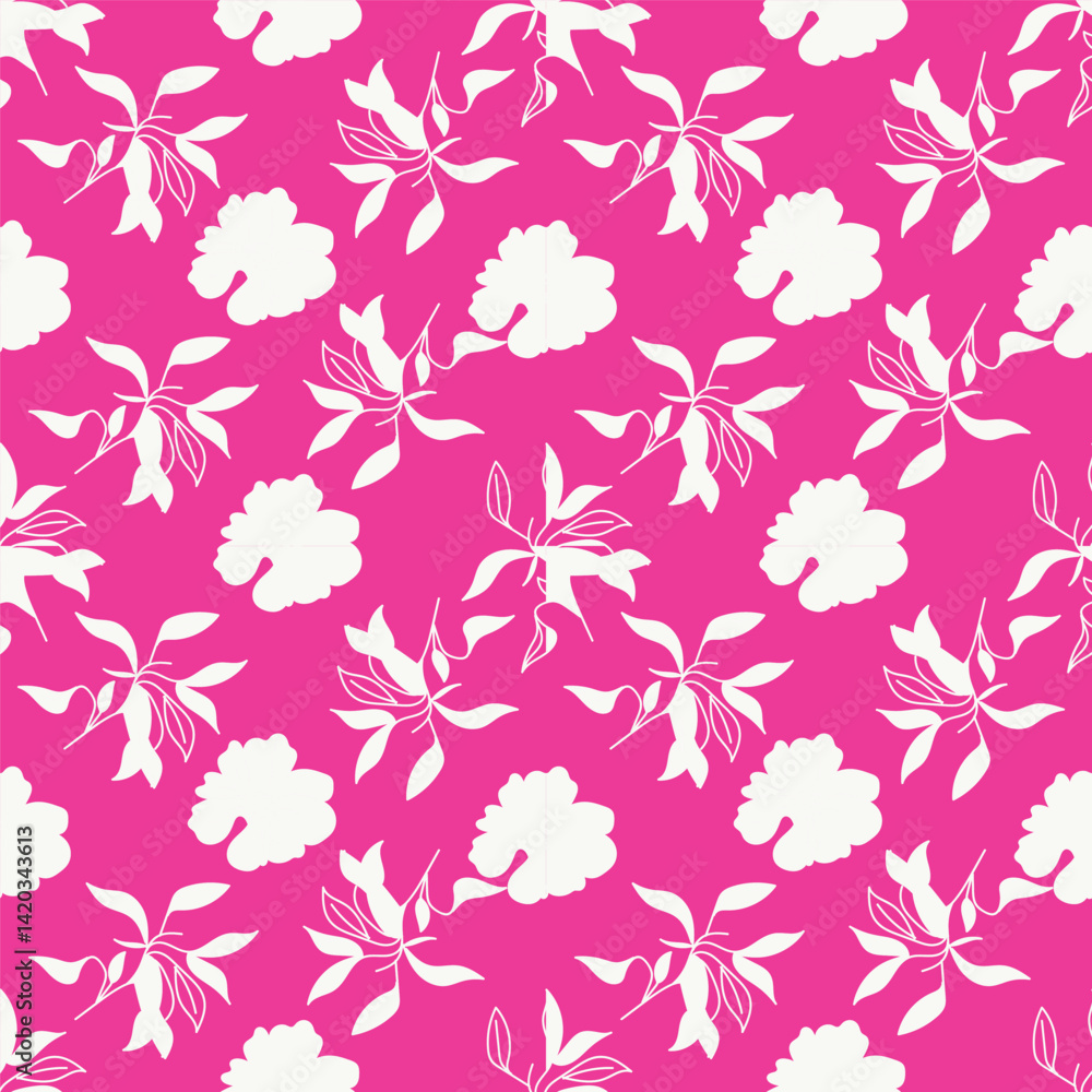 Fototapeta premium Floral Pattern NAture Design Fabric Textile Illustration Vector 