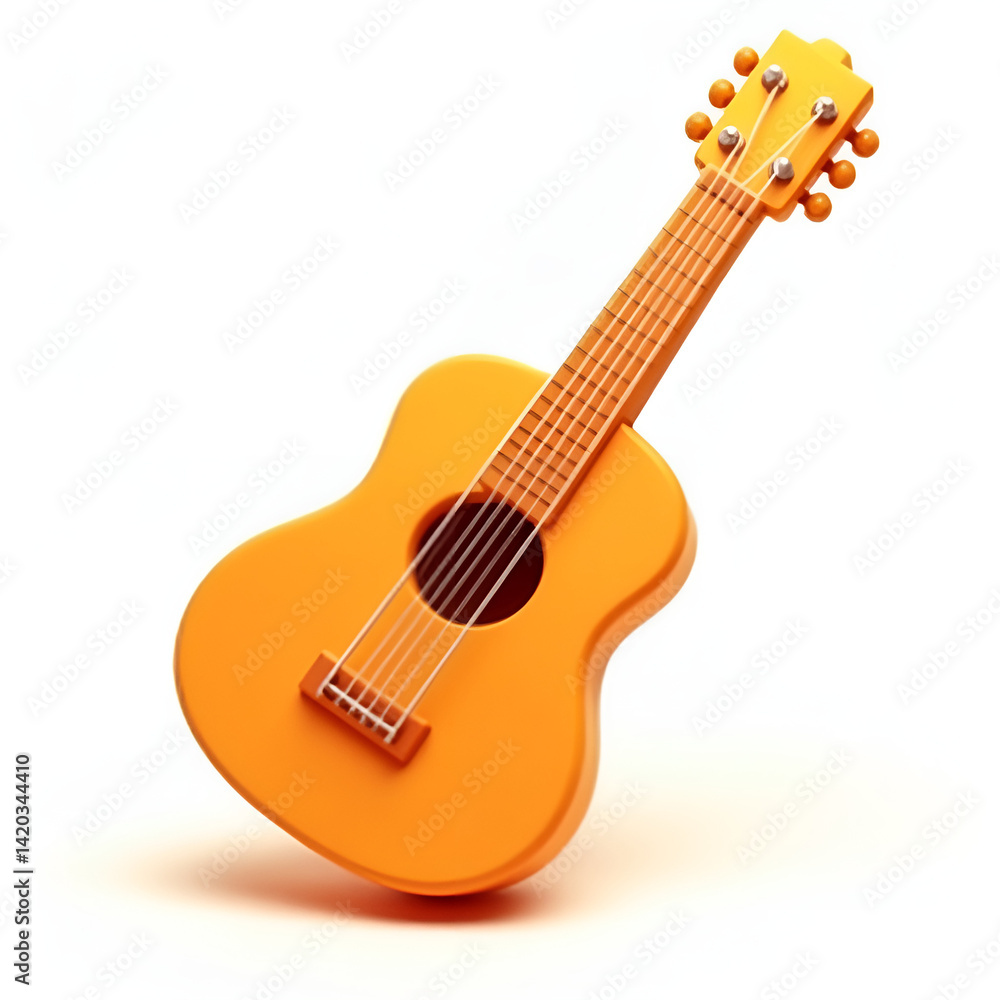 Obraz premium 3d orange acoustic guitar