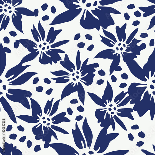 Vintage seamless floral pattern. Liberty style background of small mauve and lilac flowers. Small flowers scattered over a white background. Stock for printing on surfaces