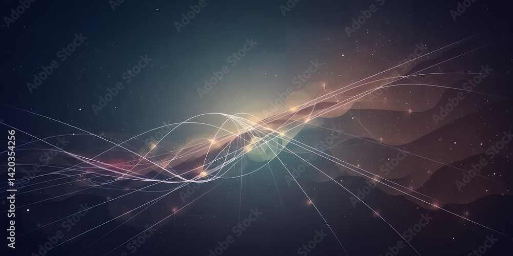 Abstract background featuring flowing white lines and soft pastel colors in a dark space Abstract background featuring flowing white lines and soft pastel colors in a dark space
