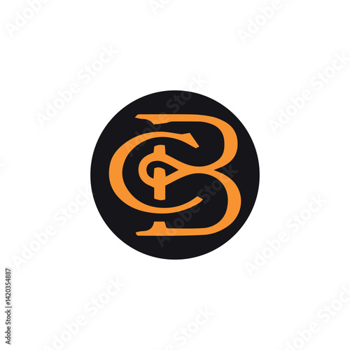 letters cb or bc text logo design vector