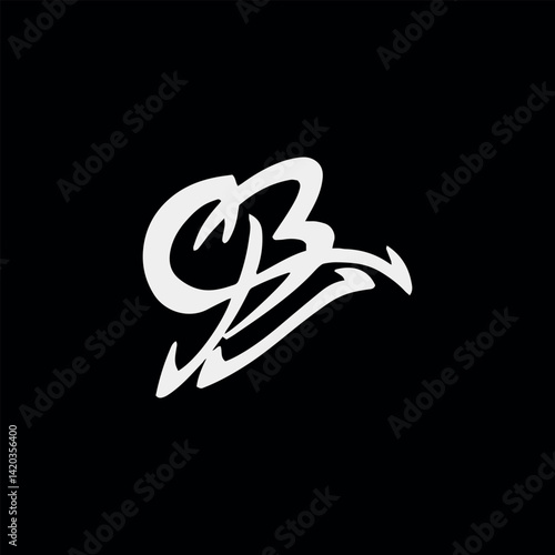 letters cb or bc text logo design vector
