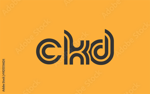 CKD Creative Unique Modern Letter Logo Design. Stylized logo featuring a unique letter design, presenting abstract minimalist aesthetics and modern appeal.