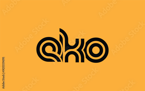EKO Creative Unique Modern Letter Logo Design. Stylized logo featuring a unique letter design, presenting abstract minimalist aesthetics and modern appeal.