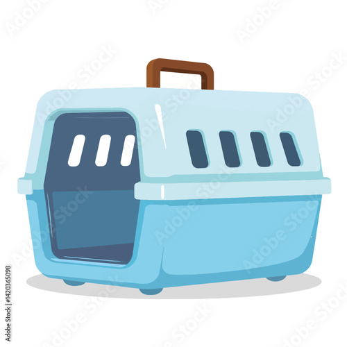 Modern pet travel carrier design in pastel blue, convenient transportation