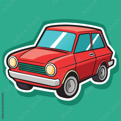 Cartoon red car illustration