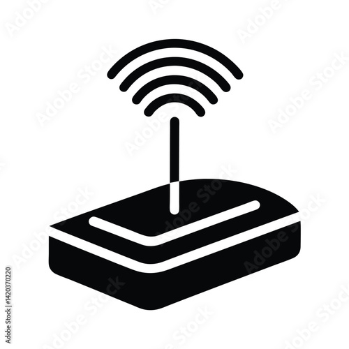 Floating WiFi Router with Radiating Signal Waves