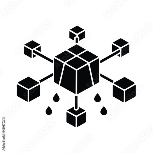 Futuristic Drone Transmitting Data Packets Midair