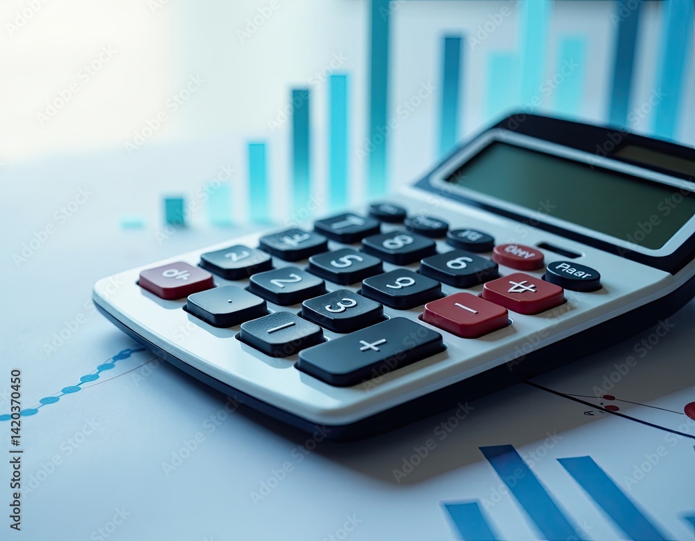Calculator and Financial Charts Business Growth Concept