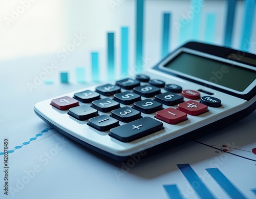 Obraz na płótnie Calculator and Financial Charts Business Growth Concept w salonie