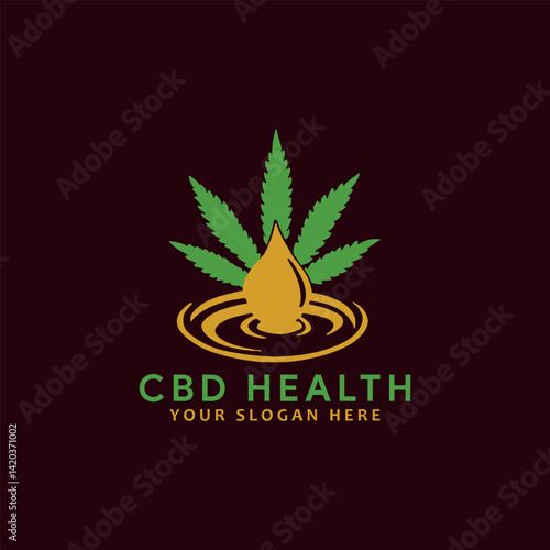 marijuana cbd health logo design vector