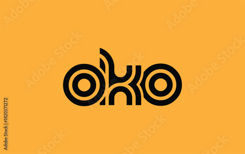 OKO Creative Unique Modern Letter Logo Design. Stylized logo featuring a unique letter design, presenting abstract minimalist aesthetics and modern appeal.