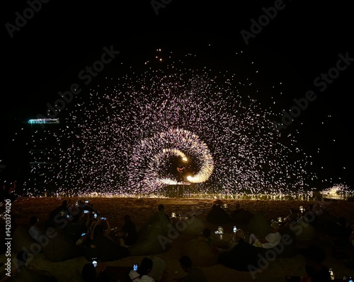 Photos Firework show on beach in Thailand