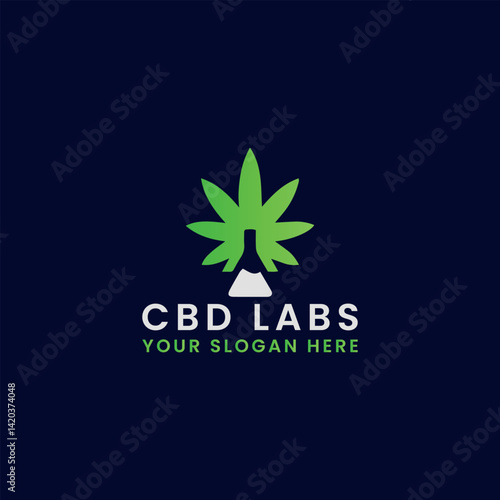 marijuana cbd health logo design vector