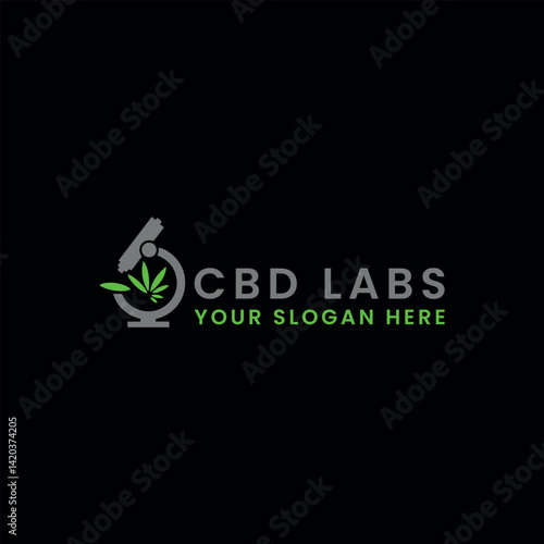 marijuana cbd health logo design vector