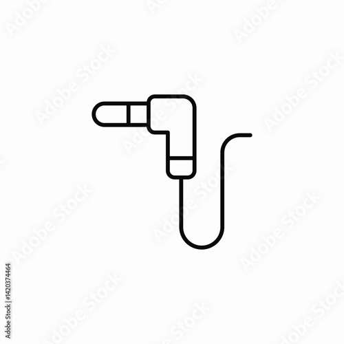 angled audio connector icon sign vector