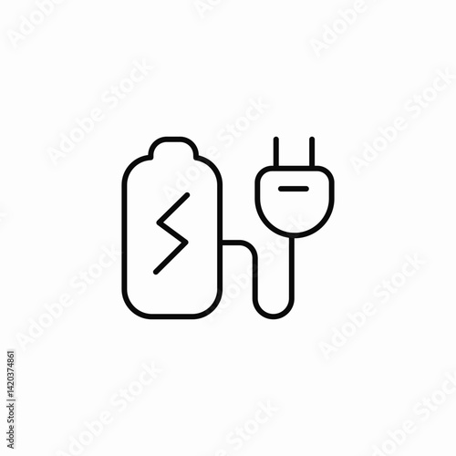 battery charging plug icon sign vector