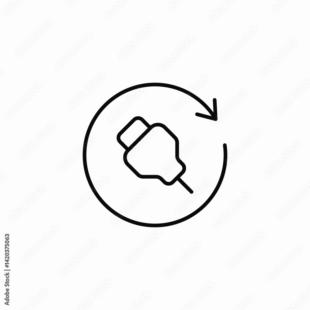 cable reconnection cycle icon sign vector cable reconnection cycle icon sign vector