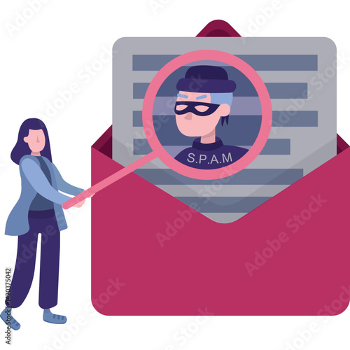 Spam email vector flat web scam message icon