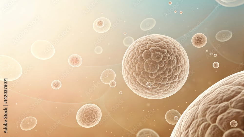 Fototapeta premium Human Egg Cells (Ova) with Spermatozoa