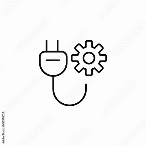 electrical plug settings icon sign vector