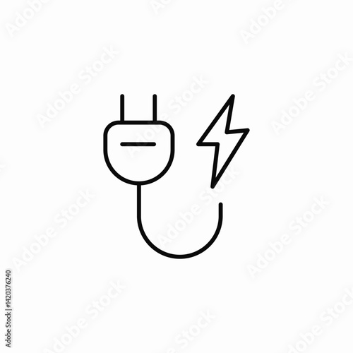 electrical power surge icon sign vector