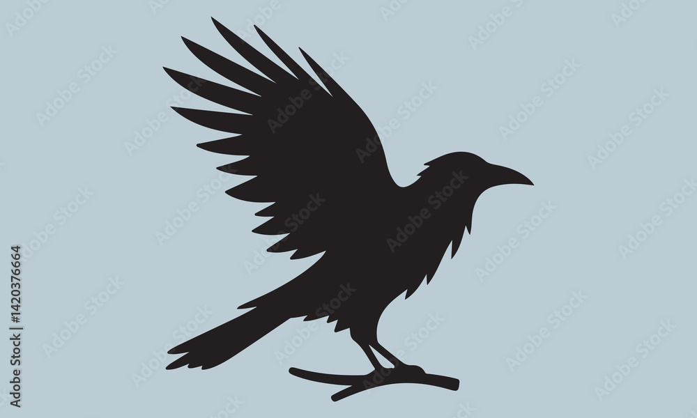 raven on a white background raven on a white background