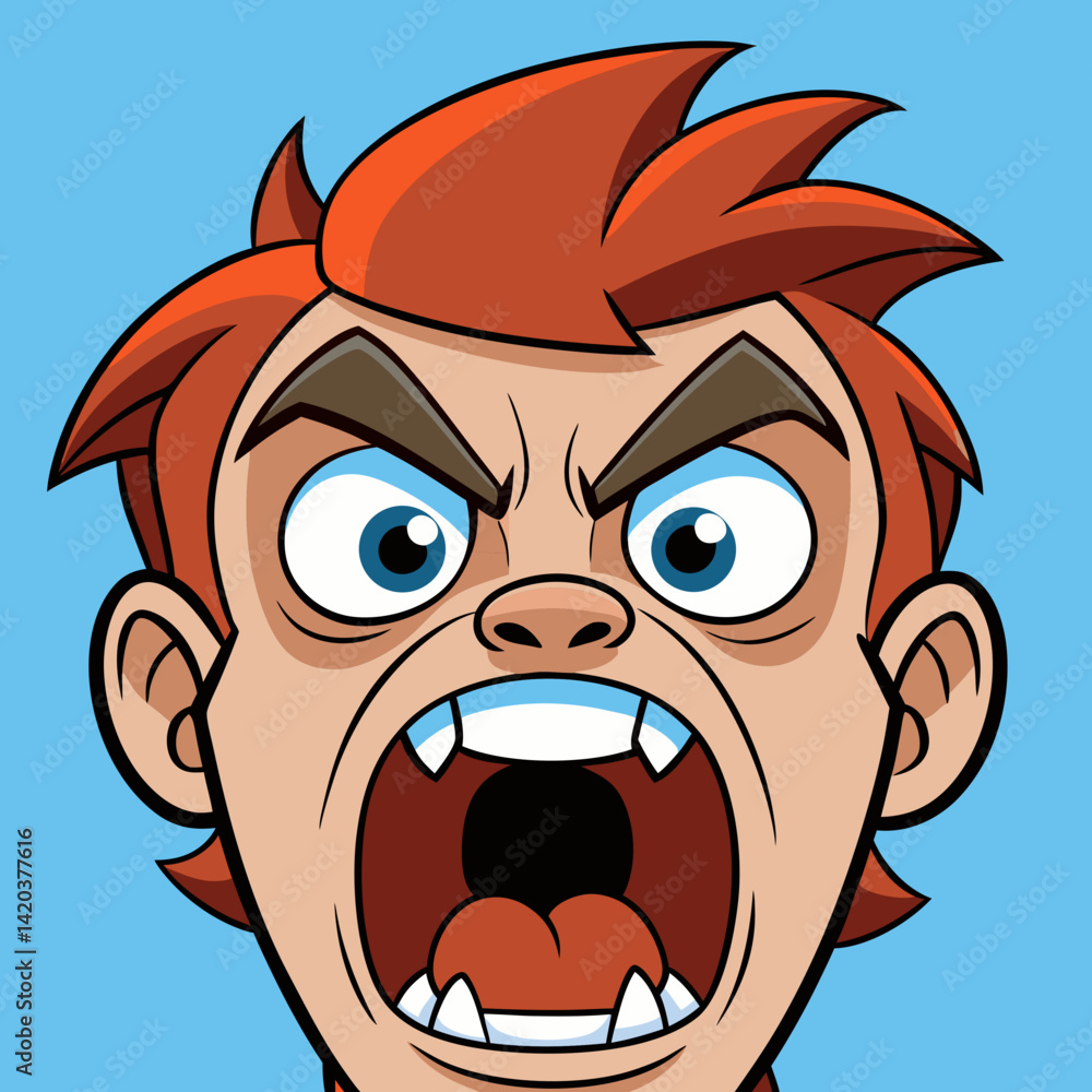Intense Face Screaming with a Roar of Uncontrolled Rage Intense Face Screaming with a Roar of Uncontrolled Rage