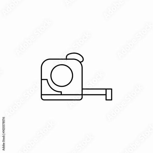 retractable tape icon sign vector