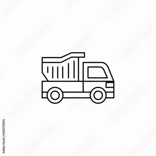 tipper lorry icon sign vector