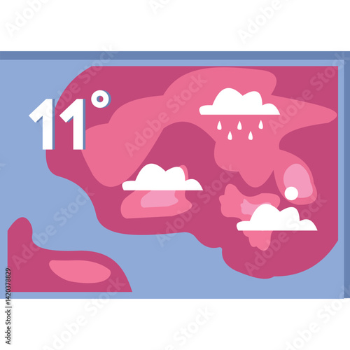 Weather forecast vector widget icon app template