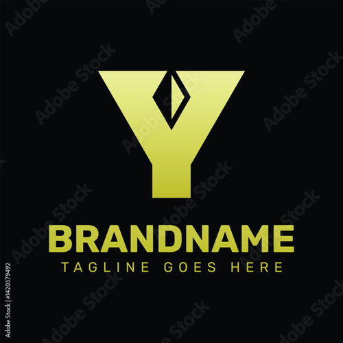 Letter Y Diamond Logo, for luxury brands, high end jewelry companies, or premium services