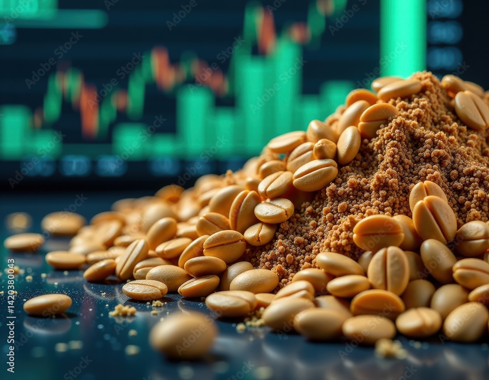Stock Market Investment, Supplements, and Financial Growth Concept