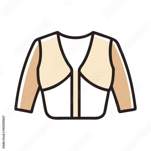 Stylish bolero jacket fashion icon design illustration