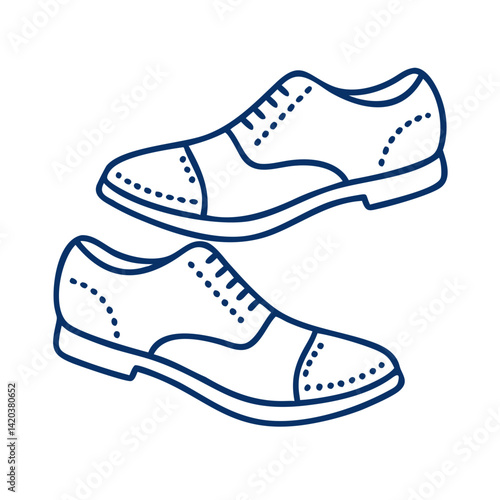 Classic Blue Shoes: Vector Art on Black Background
