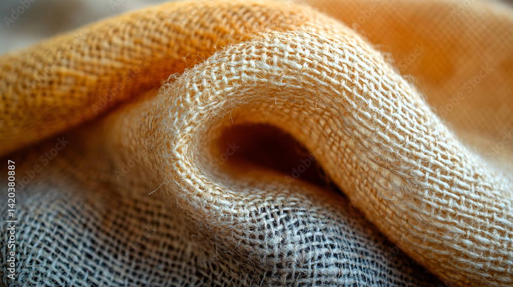 Fototapeta premium Textile crafting techniques studio photography natural fabrics close-up artistry and texture exploration